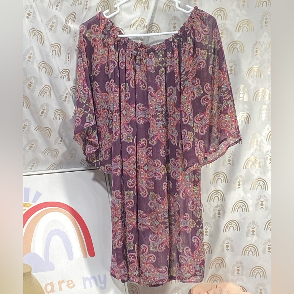 Elegant Paisley Off-Shoulder dress